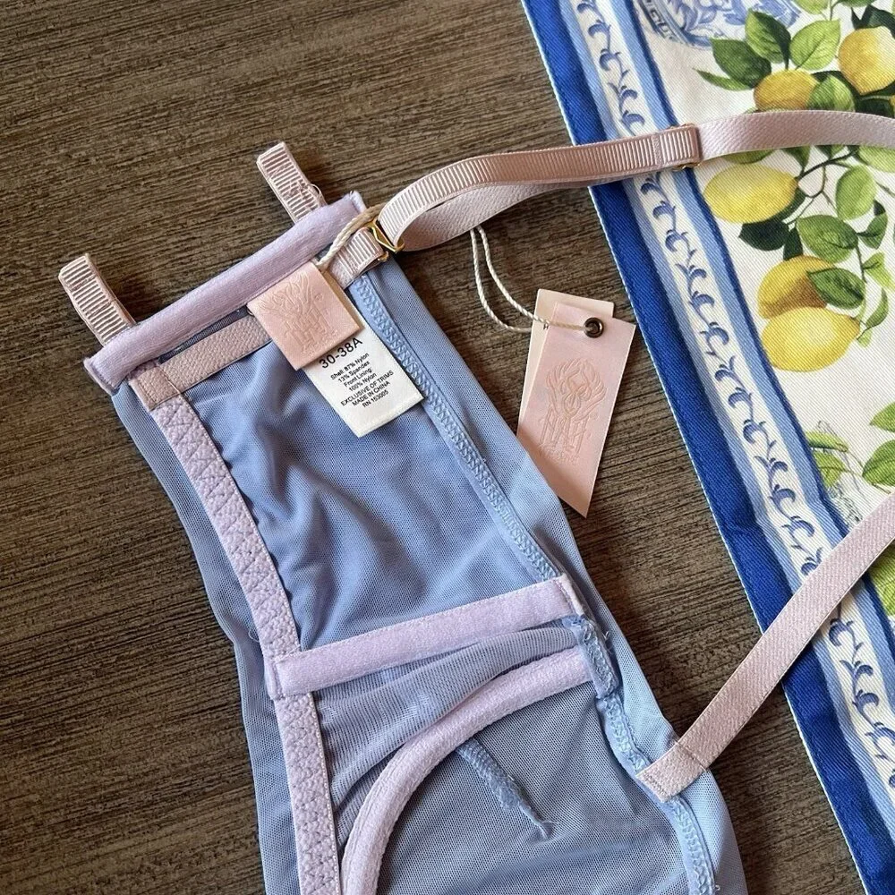 NWT We Are HAH Free People Wired Bra 30-38A 30A 32A 34A 36A 38A Periwinkle Sheer